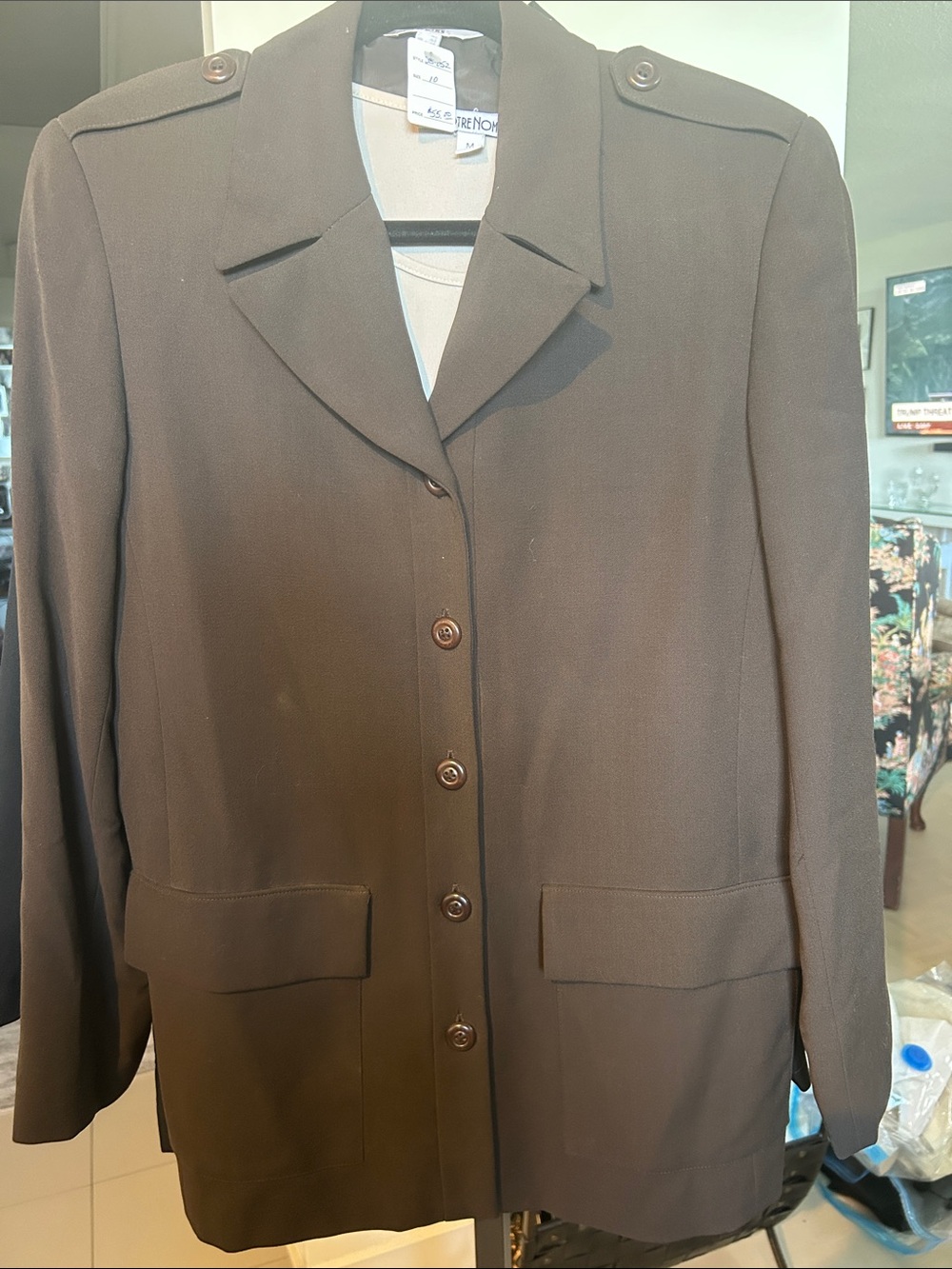 Esprit Dark Brown Trench-Style Button Jacket